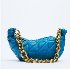 Zara chain handled quilted leather bag
